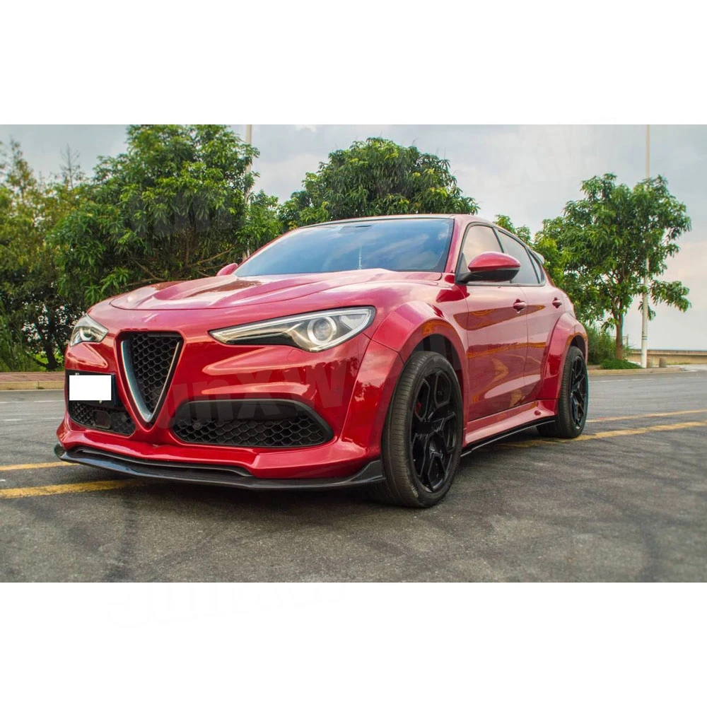 Carbon fiber Front Lip Spoiler Splitter For Alfa Romeo Stelvio 2017 2018 2019 Head Bumper Chin Shovel Car Styling