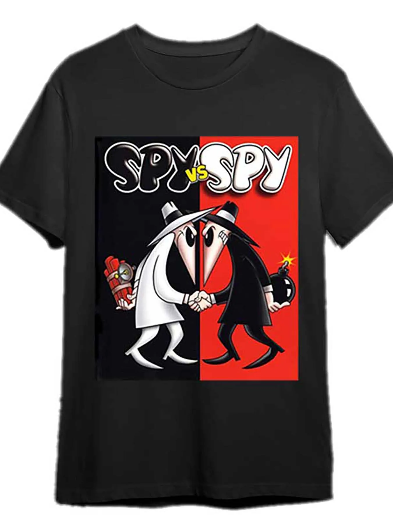 

Мужская футболка с рисунком Spy vs. Spy — 100% хлопок, круглый вырез, короткий рукав, стандартный крой