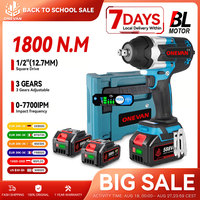 ONEVAN High Torque Cordless Brushless Electric Impact Wrench 1800N.M 1/2\
