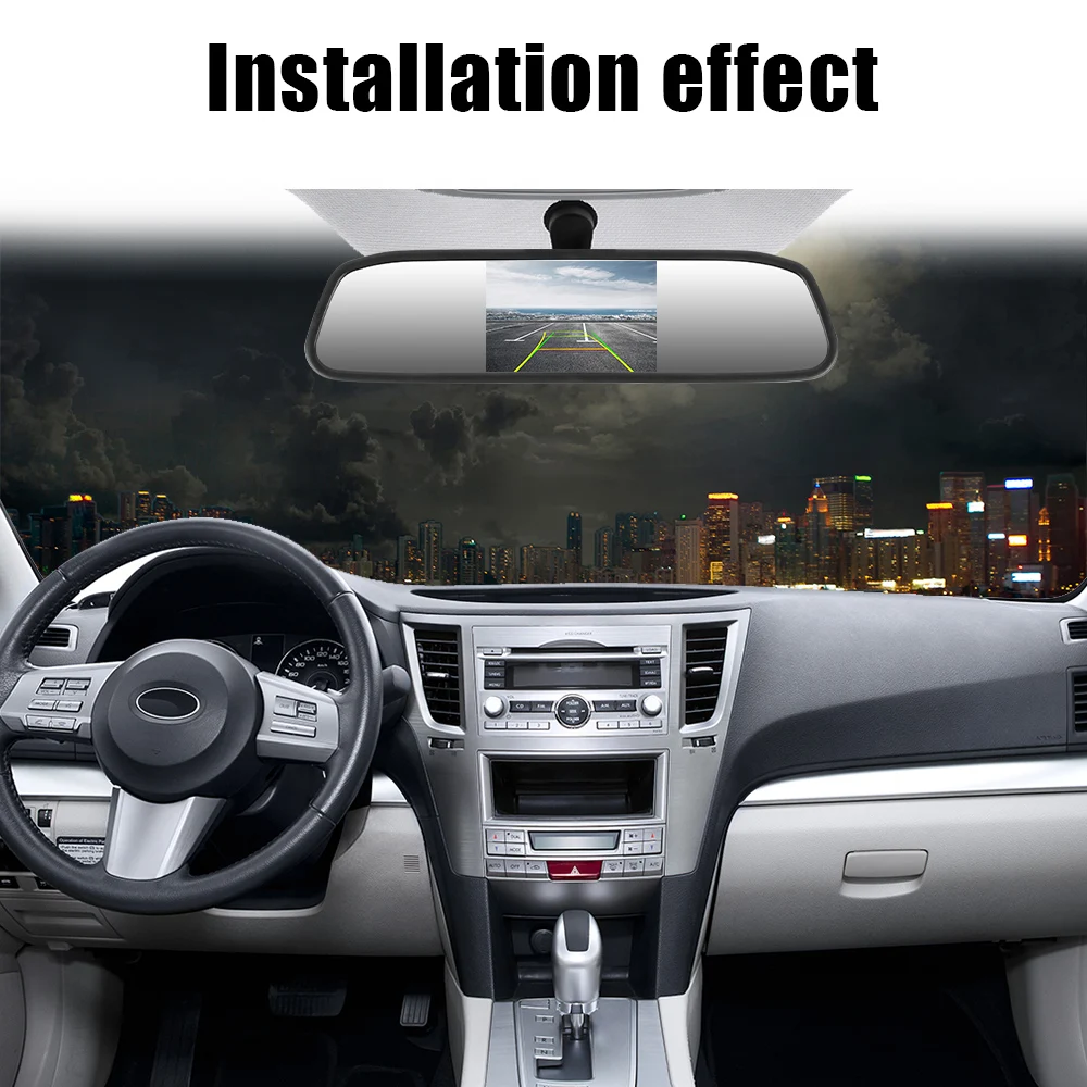 Universal TFT LCD Color Monitor Car Rearview Mirror Display HD Video Auto Parking Monitor 4.3 Inch Rearview