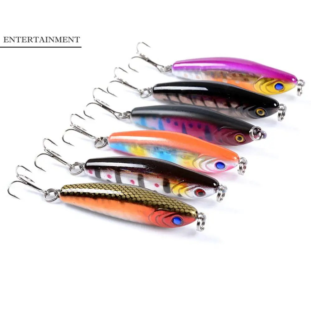 

Hard Bait 6.4cm/15.6g Pencil Fish Bait Artificial Long Throw Pencil Minnow Submerged Tremble Lure Bait Carp