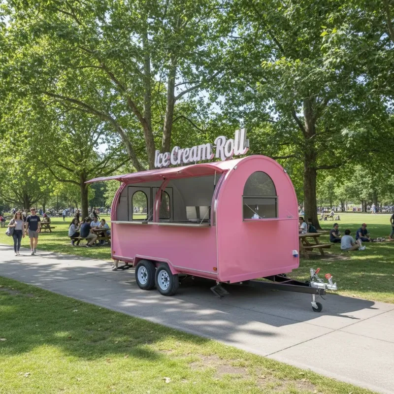 Mobile Street Food Trailer Truck Cart for Pizza BBQ Snack and Ice Cream Catering Trailers for Resort Hotel Customized