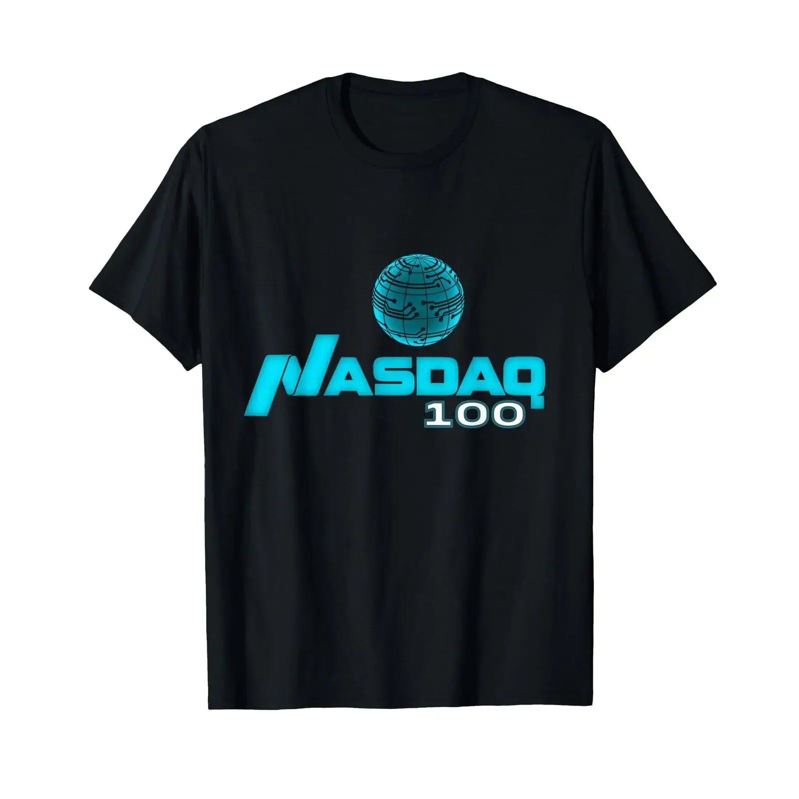 Nasdaq 100 Inspired T Shirt black vintage Washed streetwear Top For Everyday Wear Casual Slightly Breathable Stretched