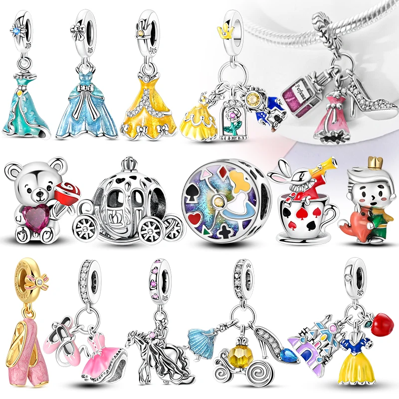 

Charms Bead Original 925 Sterling Silver Princess Prince Dress Ballet Shoes Fairy Tale Charms Pendant Fit Bracelet Woman Jewelry