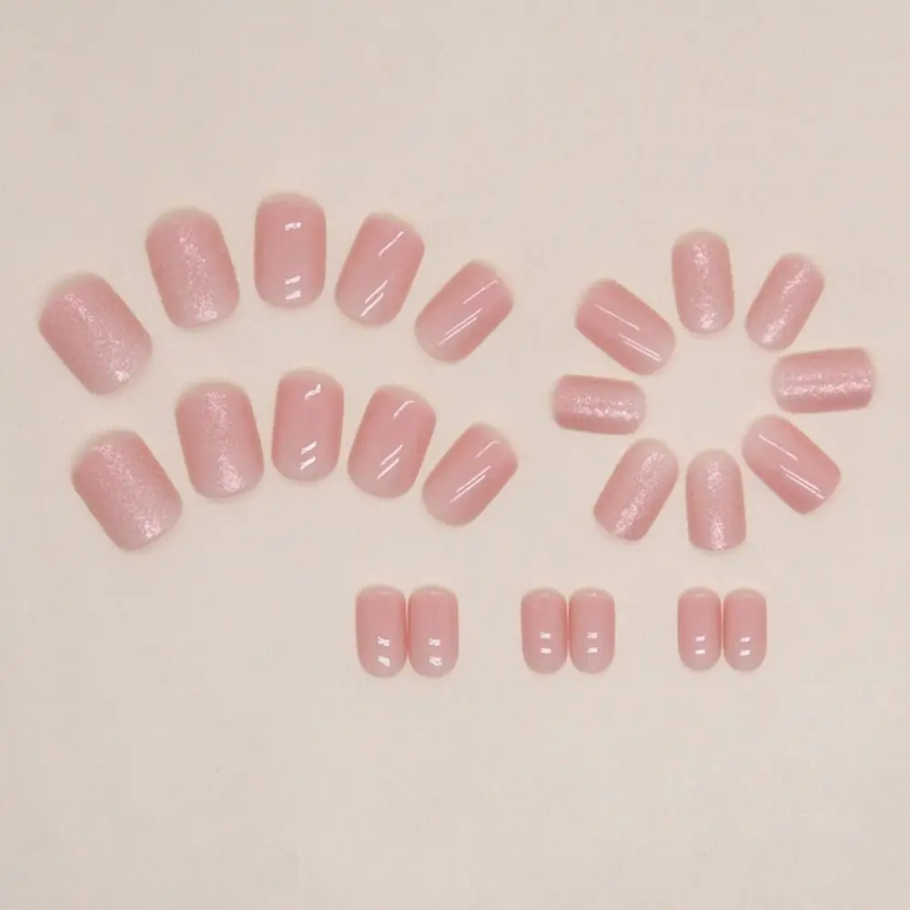 Unghie finte rotonde corte staccabili sfumate rosa simpatico orso unghie finte tramonto autunno punte per unghie francesi per fai da te