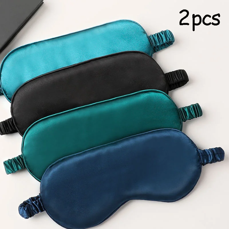 2-Pcs Set Of Silk Like Sleep Masks, Smooth And Soft Blackout Goggles, Convenient Outdoor Travel Eye Patch, Holiday Surprise Gi