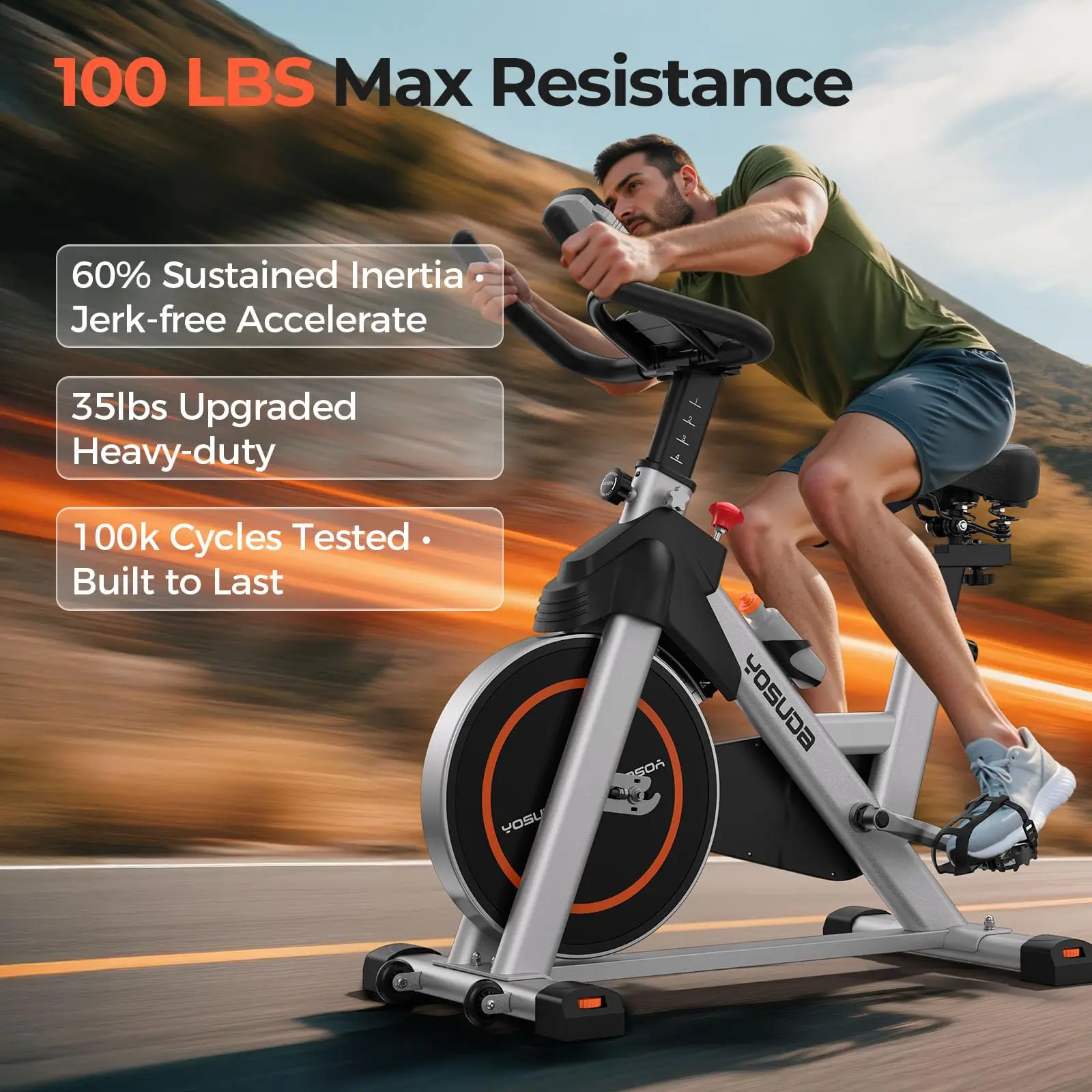 Exercise Bike, Magnetic Friction Stationary Bike with App Training
