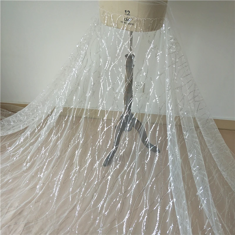قماش دانتيل مطرز بالترتر بخطوط - مراجعة Lace Ribbon Trim وسعره