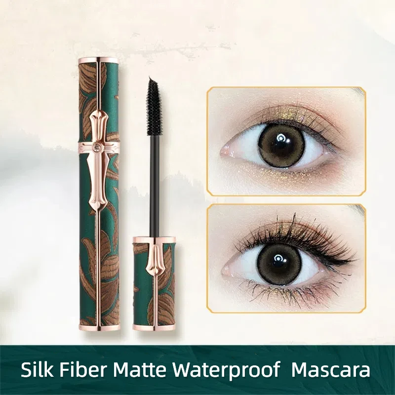 Mascara à friser imperméable, anti-sudorifique, sans bavure, longue durée, optique à friser, maquillage, fibre naturelle, cosmétiques