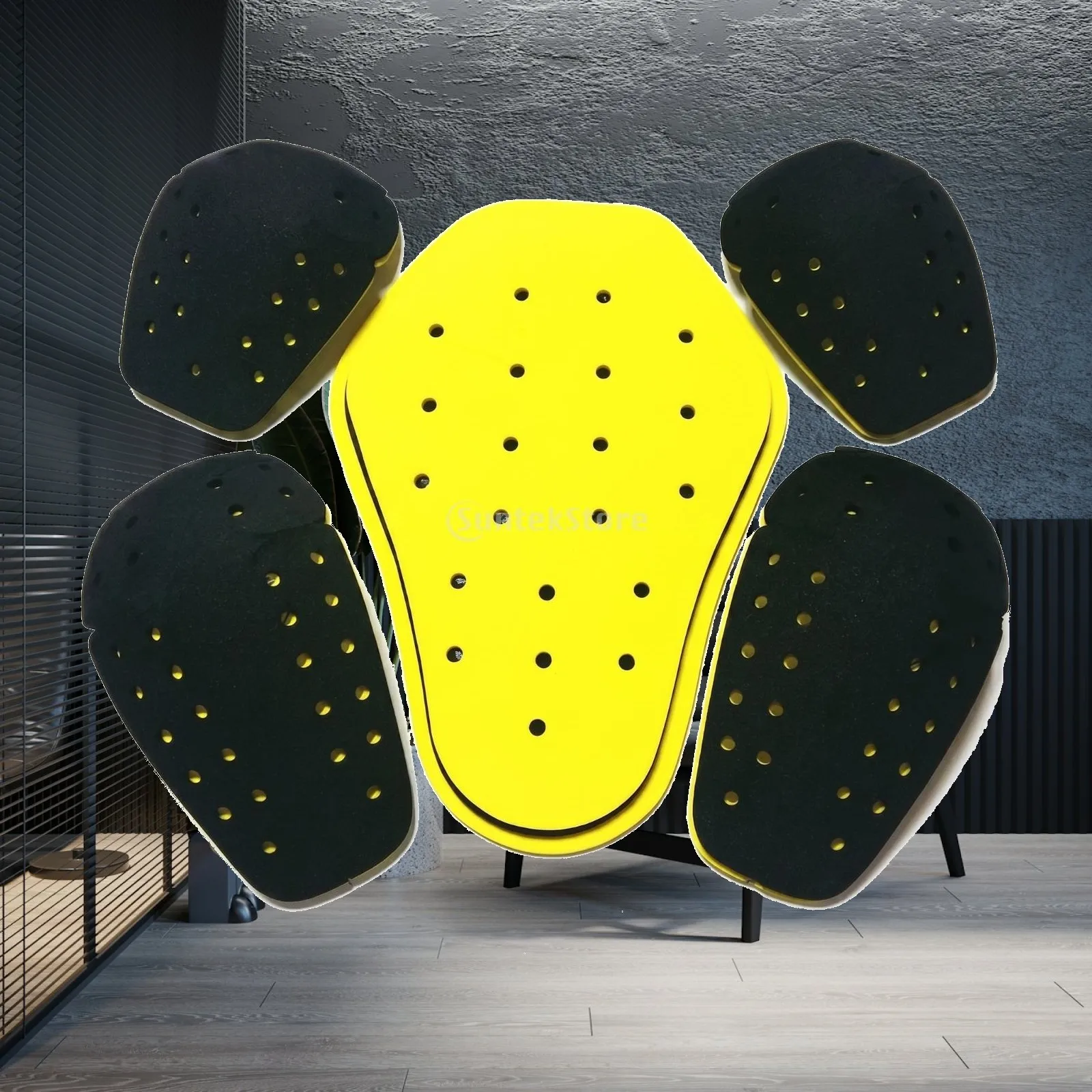 Motorcycle Gear Inner Protector Pads 5pcs Memory Foam Shoulder Elbow Back Guards for Racing Suit Jacket Breathable Shock Layers