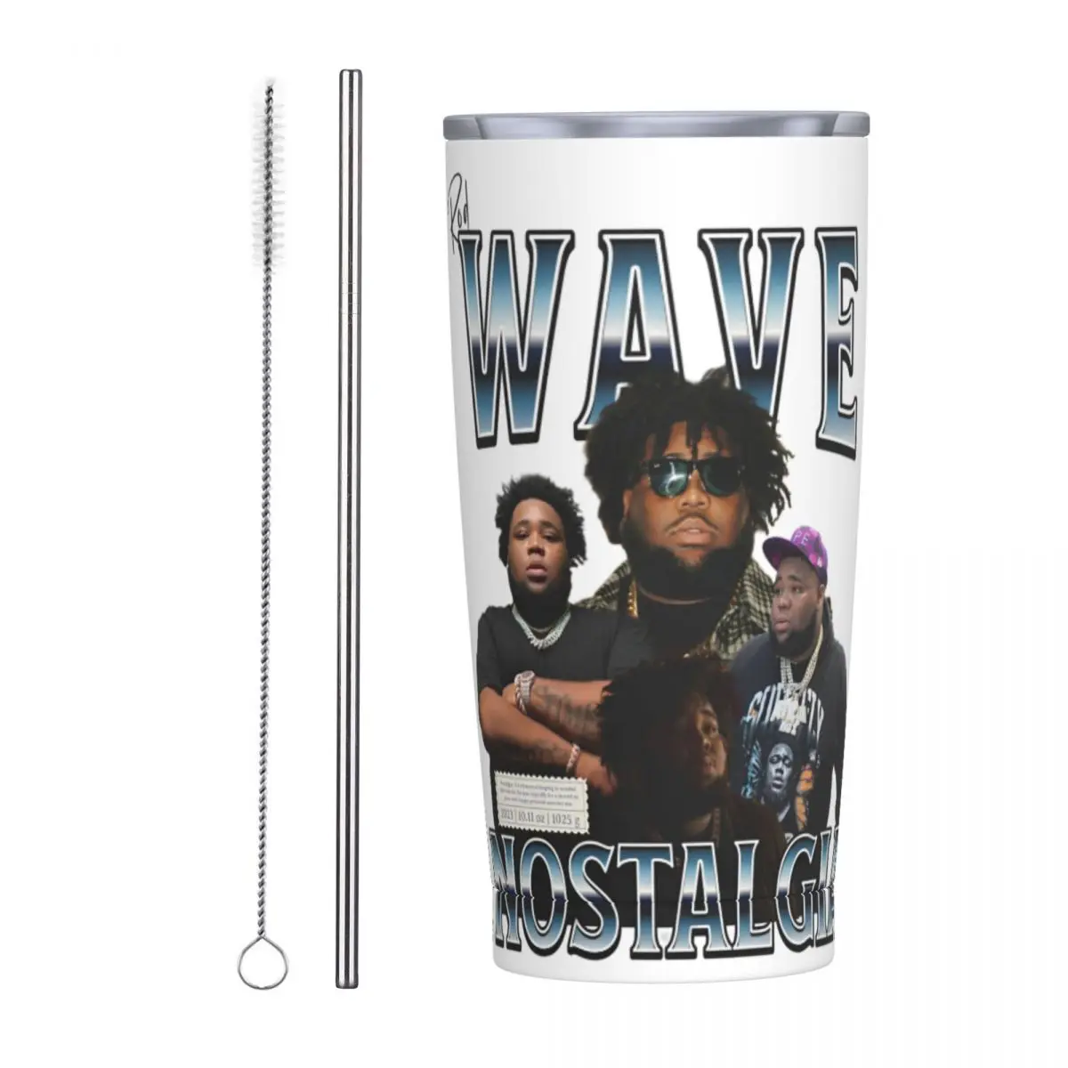 Rod Wave Rapper Singer Bootleg Tumbler Vacuum Insulated Nostalgia Coffee Cup with Lid Straw Office Home Mugs Hot Cold Drink 20oz