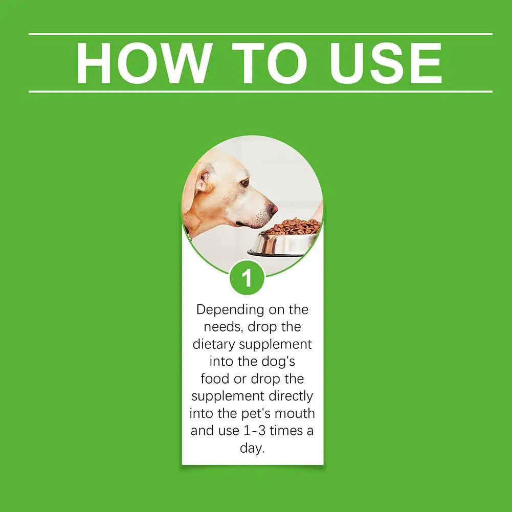 Integratori alimentari per cani Gocce liquide Dewormer a base di erbe con probiotici Assorbimento nutriente Immunità Boost Ampio per cani D9R2