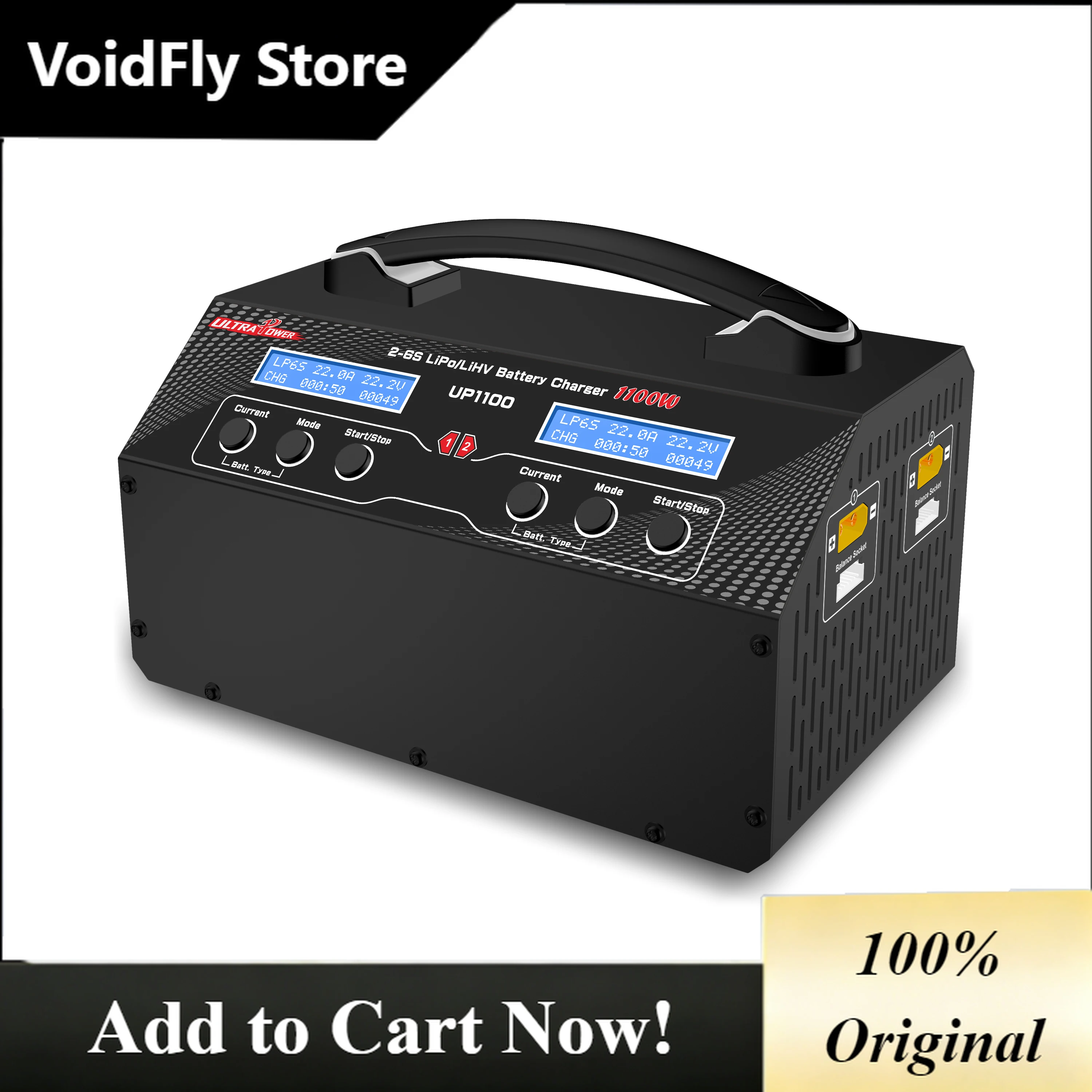 VoidFly Original Ultra Power UP1100 1100W 2-6S Pack Charger 22A 2 Ports Agricultural Drones Battery Charger For Lithium Battery