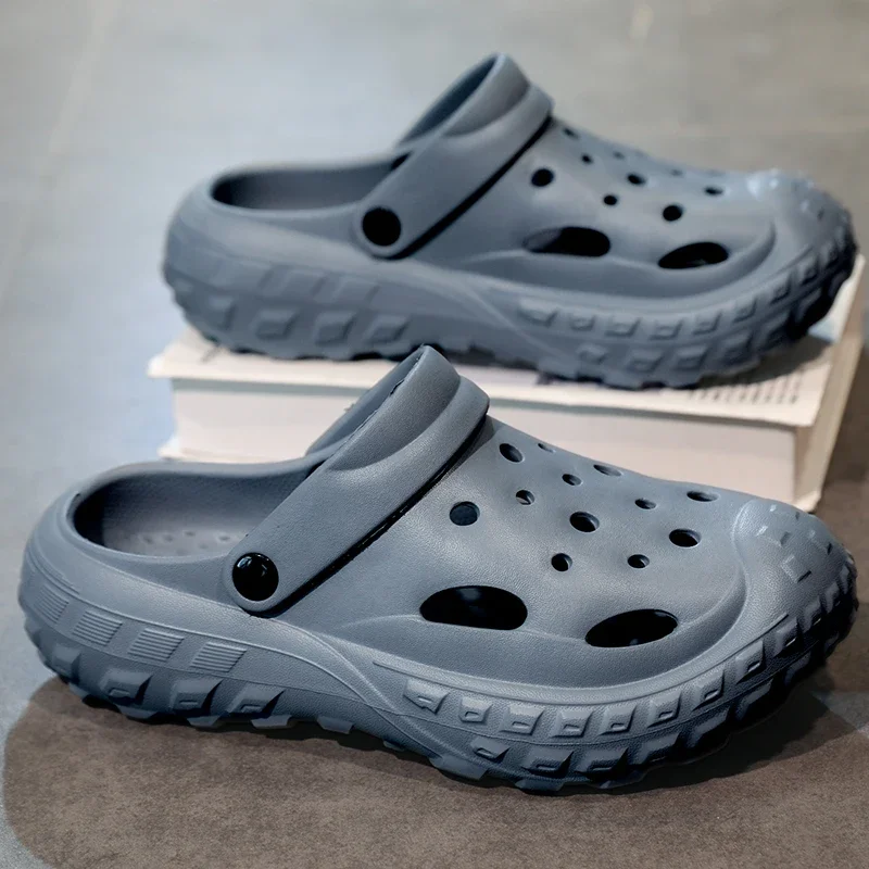 Zomer Mannen Slipper Mode Dikke Zool Klompen Strandklompen Binnenshuis Schoenen Sneaker Antislip Zwarte Sport Sandalen Voor Mannen