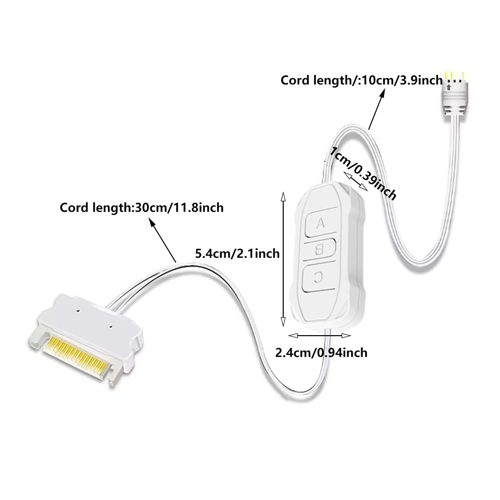 Aura RGB Controller com controle remoto, plástico SATA Power Supply, Light Strip, 5V, 3Pin
