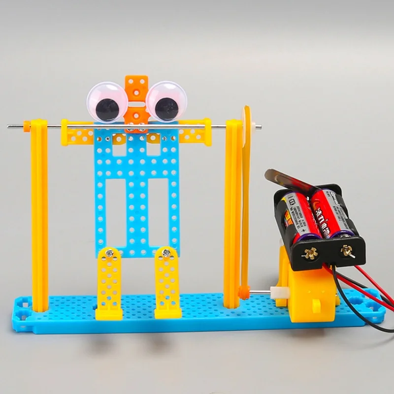 DIY Electric Horizontal Bar Robot Kids Science Discovery Toys Education Physics Experiment Kit School Project Art Craft Toy G166