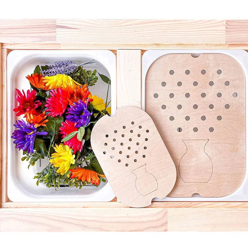 Wooden Tray Board Game Sensory Toys Montessori Color Matching Sorter Parish Learn Sensory Play Fine Motor Training Children Toys