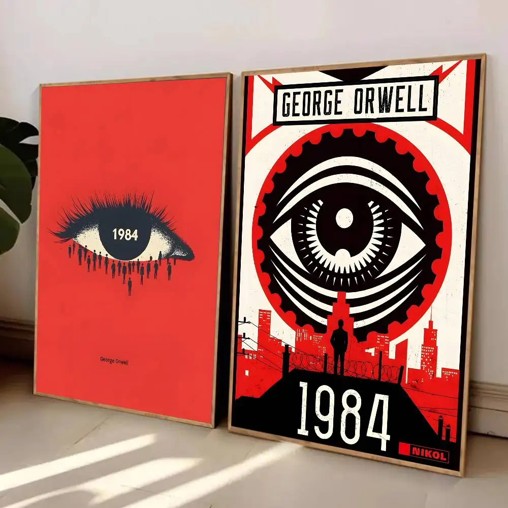 1984 G-جورج O-Orwell ملصق HD الفن لزجة جدار مقاوم للماء غرفة المعيشة المنزلي غرفة نوم بار الديكور الجمالي