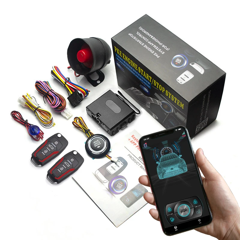 Car Keyless Start System One-touch Start/stop Cell Phone APP Bluetooth Control Keyless Entry Sensor Window Closing Output