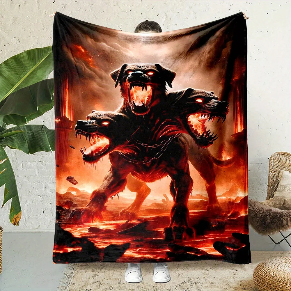 Dramatic Monster Art Throw Blanket Large Plush Couch Bed Covering Gothic Horror Theme 150x200cm Decor Gift