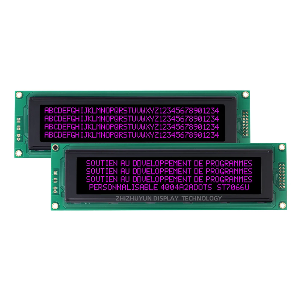 4004A2 EUROPEAN Character LCD Module LCM Parallel Port BTN Black Film Green Word LED Backlight Built In ST7066U Controller