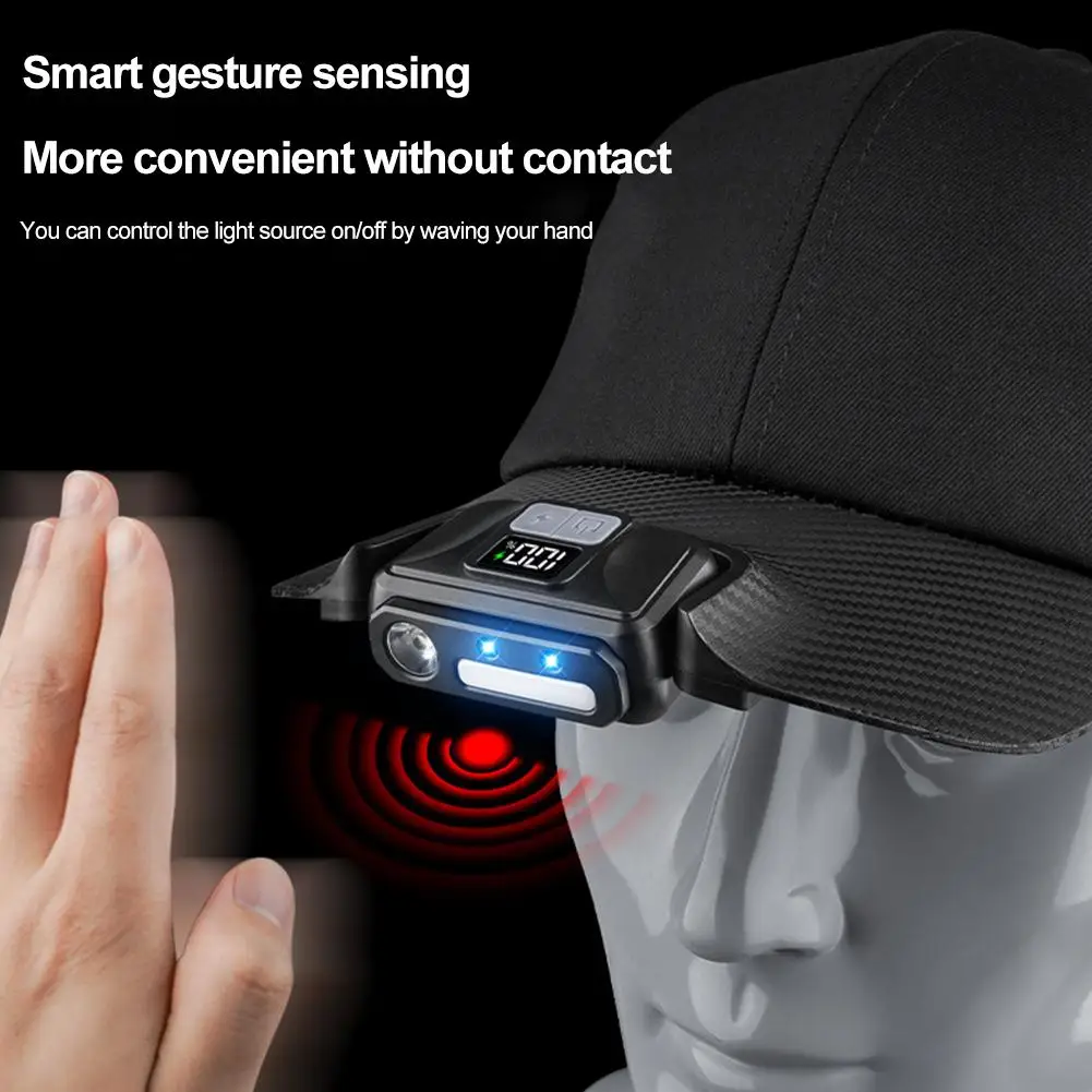 

Светодиодная индукционная кепка унисекс с USB-подзарядкой, стильная шапка-фонарик для ночного бега и езды на велосипеде Z7v4