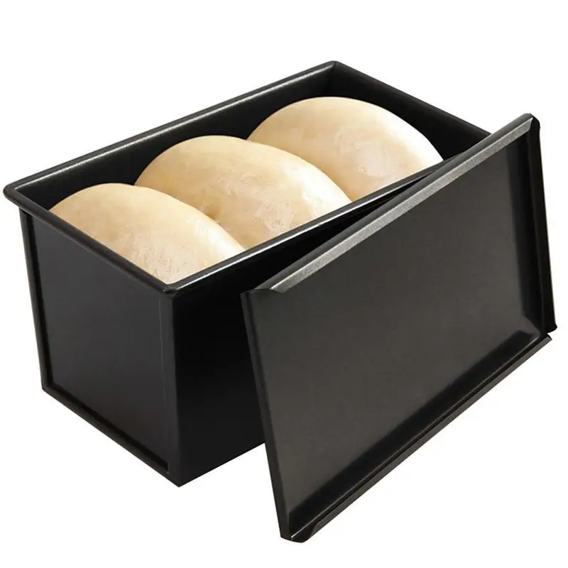 Loaf Pan Rectangle Toast Bread Mold Cake Mold High Heat Resistant With Lid Aluminized Non Stick Toast Box For Oven Baking