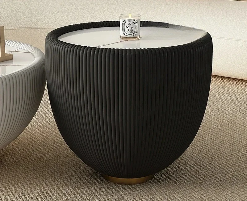 

Журнальный столик из каменной плиты, современная простая гостиная, бытовая маленькая квартира, скандинавский дизайнерский свет, роскошная круглая мода