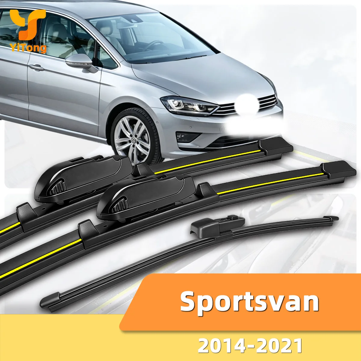 Scheibenwischer passend für Volkswagen VW Sportsvan (2014-2021) Naturkautschukstreifen, geräuschlos, Auto-Windschutzscheibenwischer, Autoteile
