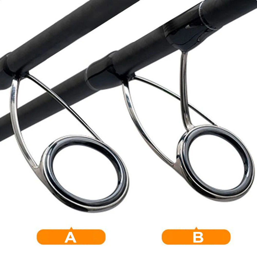 9pcs Replacement Fishing Rod Top Ring Tip Eye Guide Repair Building Stainless Kit Set Resistant Corrosion For Diy Fishing Tools