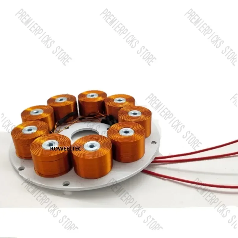 104x25MM Mini Disc Generator Iron Core  Strong Magnetic Low Speed Multi-Pole Three-Phase AC  Max 100W 100V 6A