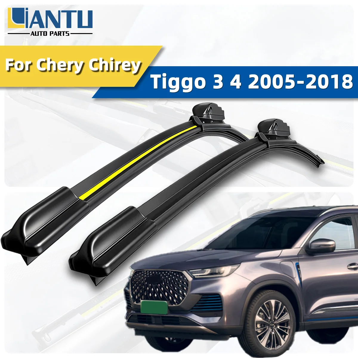 

2PCS Front Wiper Blades Wiper Fit For Chery Chirey Tiggo 3 4 2005-2018 2003-2021 Durable High Quality Wiper Accessories Silent