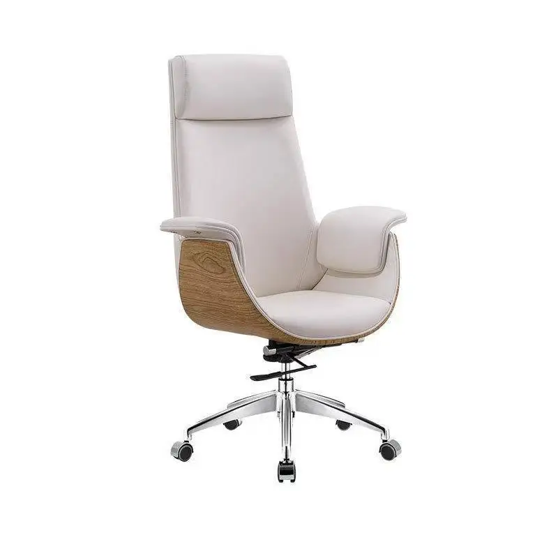 PYJ computer chair leather business simple and comfortable swivel chair cowhide high-end light luxury office chair