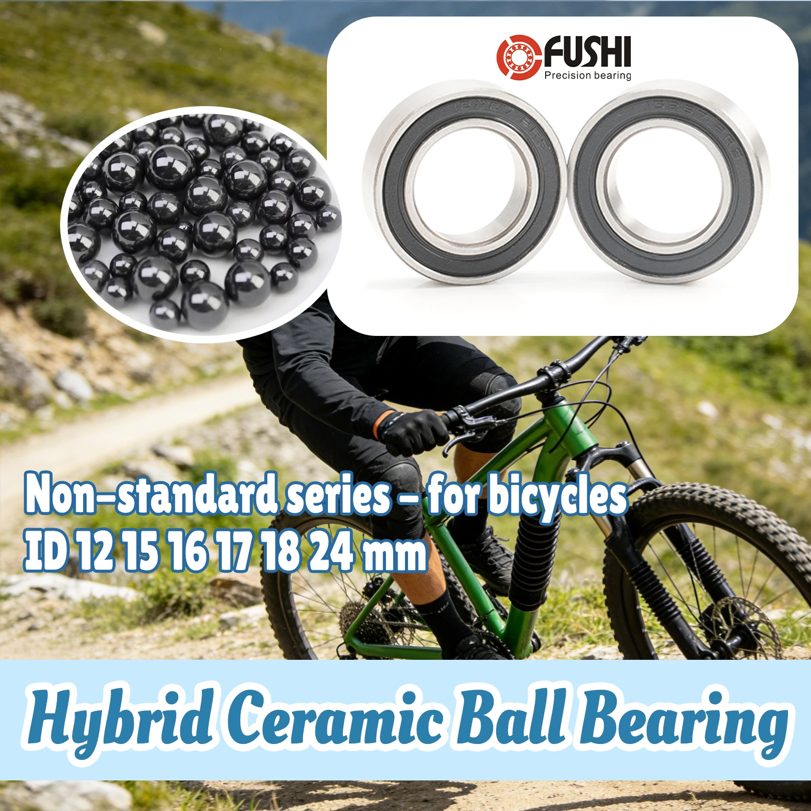 

2PCS 15267RS 18307 24377 24378 17287 Hybrid Ceramic 163110 173110 16277 16287 12267 12268 2RS Si3N4 Ball Bearing For Bicycle