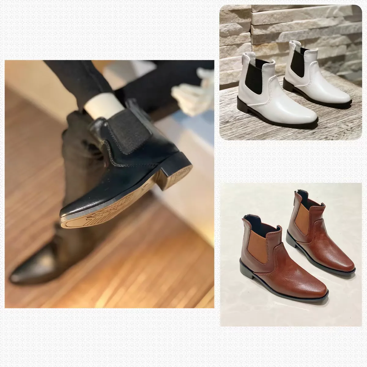

BJD doll shoes suitable for Uncle SD17 Ghost2 Uncle size fashionable new pointed business suit leather shoes ankle boots black