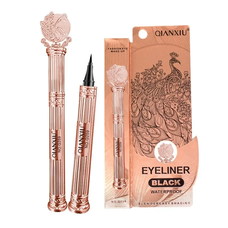 Rose Gold Liquid Eyeliner - อายไลเนอร์สีดําธรรมชาติคุณภาพสูง กันน้ํา แห้งเร็ว ติดทนนาน