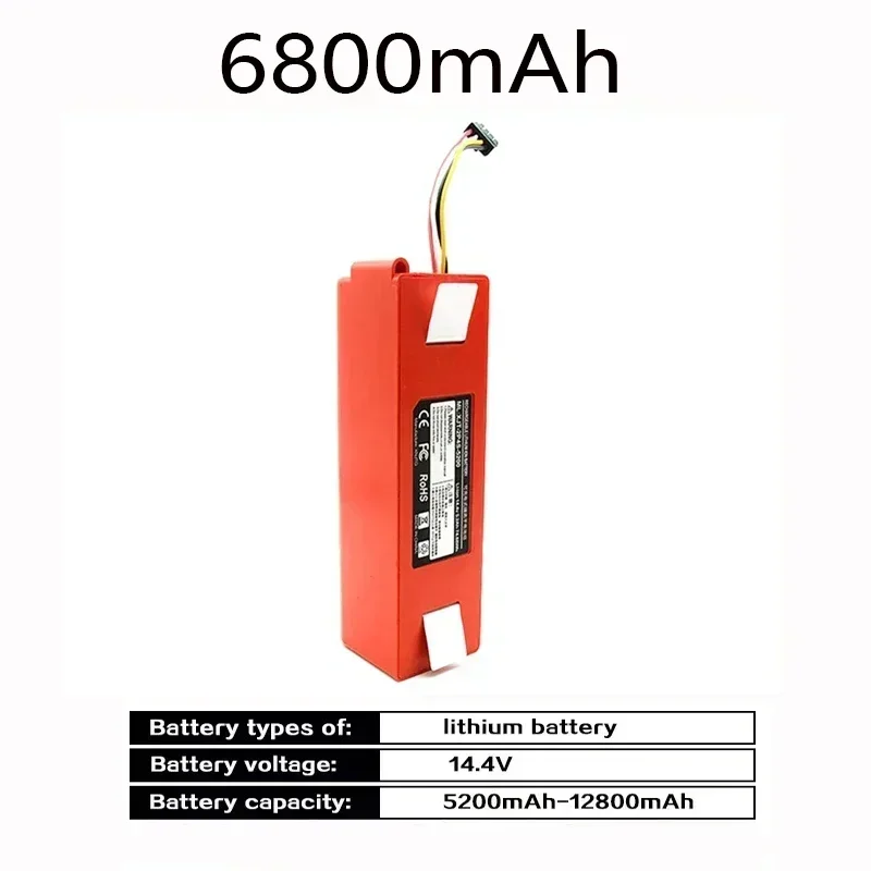 14.4V 12800mAh Robotic Vacuum Cleaner Replacement Battery For Xiaomi Roborock S55 S60 S65 S50 S51 S5 MAX S6 Parts