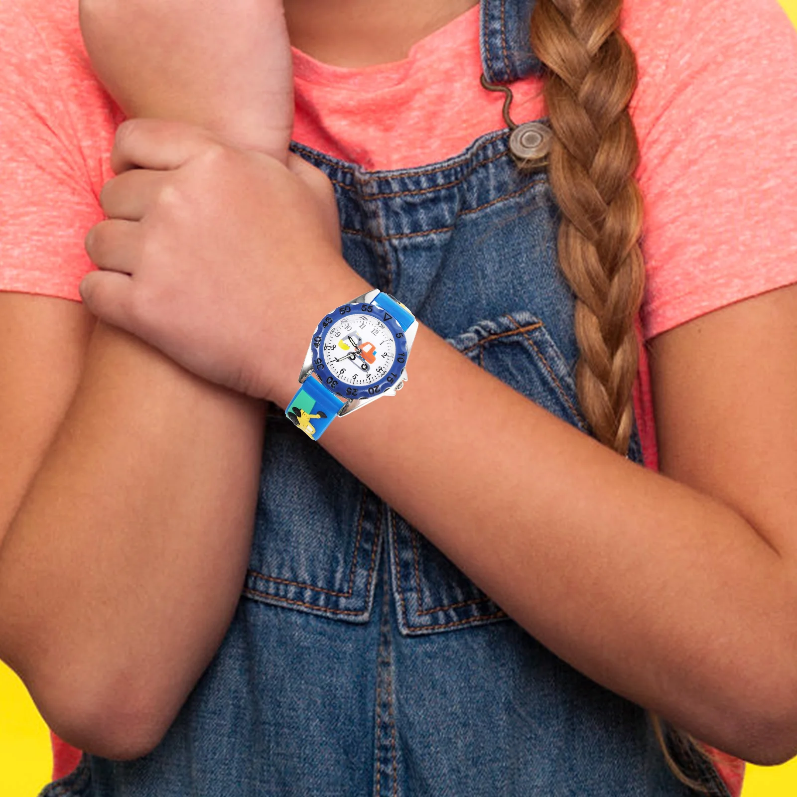 Quartz Electronic Watch Cartoon Strap Adjustable Digital Watch for Students Learning Wristwatch