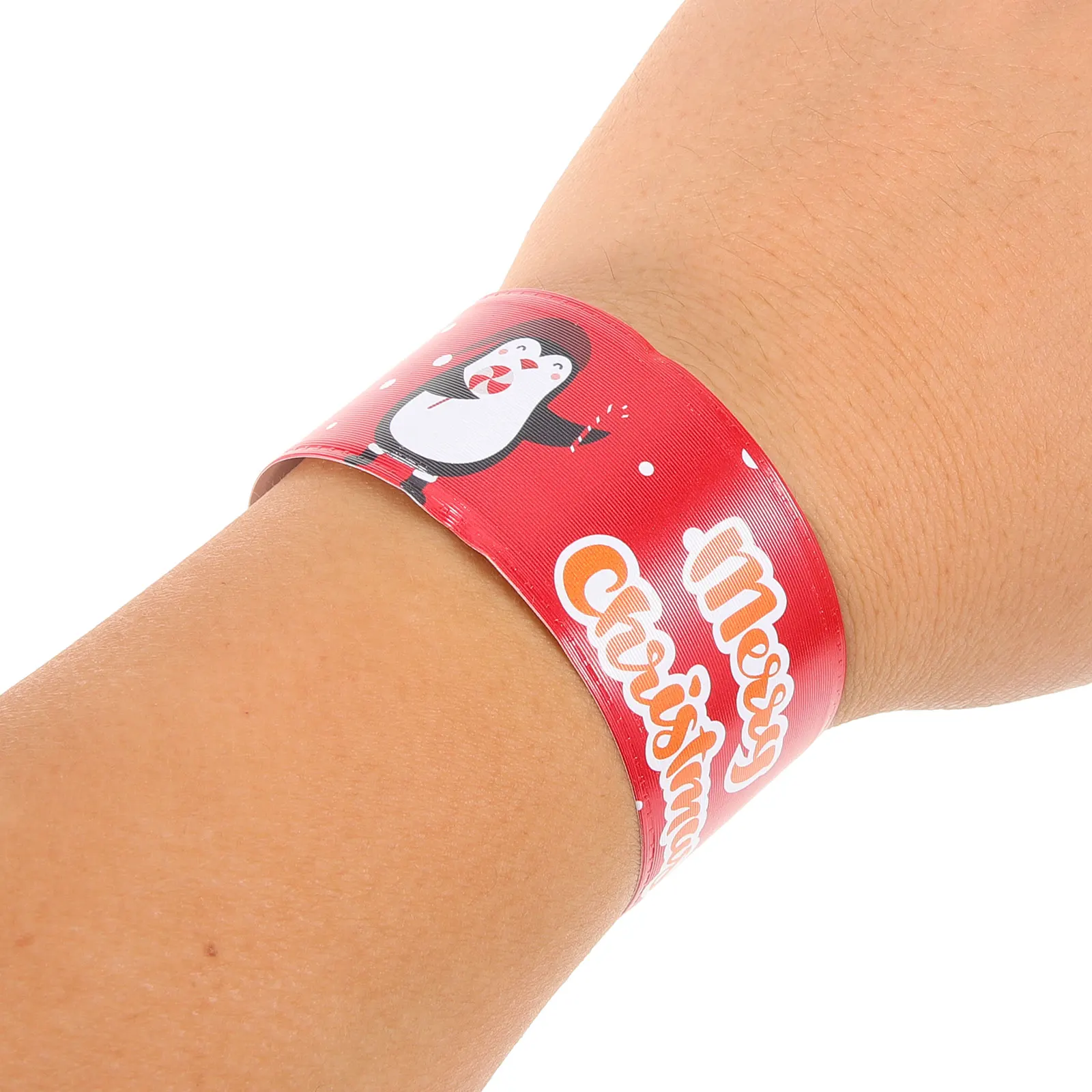 96 Pcs Christmas Stocking Holiday Slap Bracelet Party Favours Incentive Clapping Kids Birthday Favor PVC Bracelets