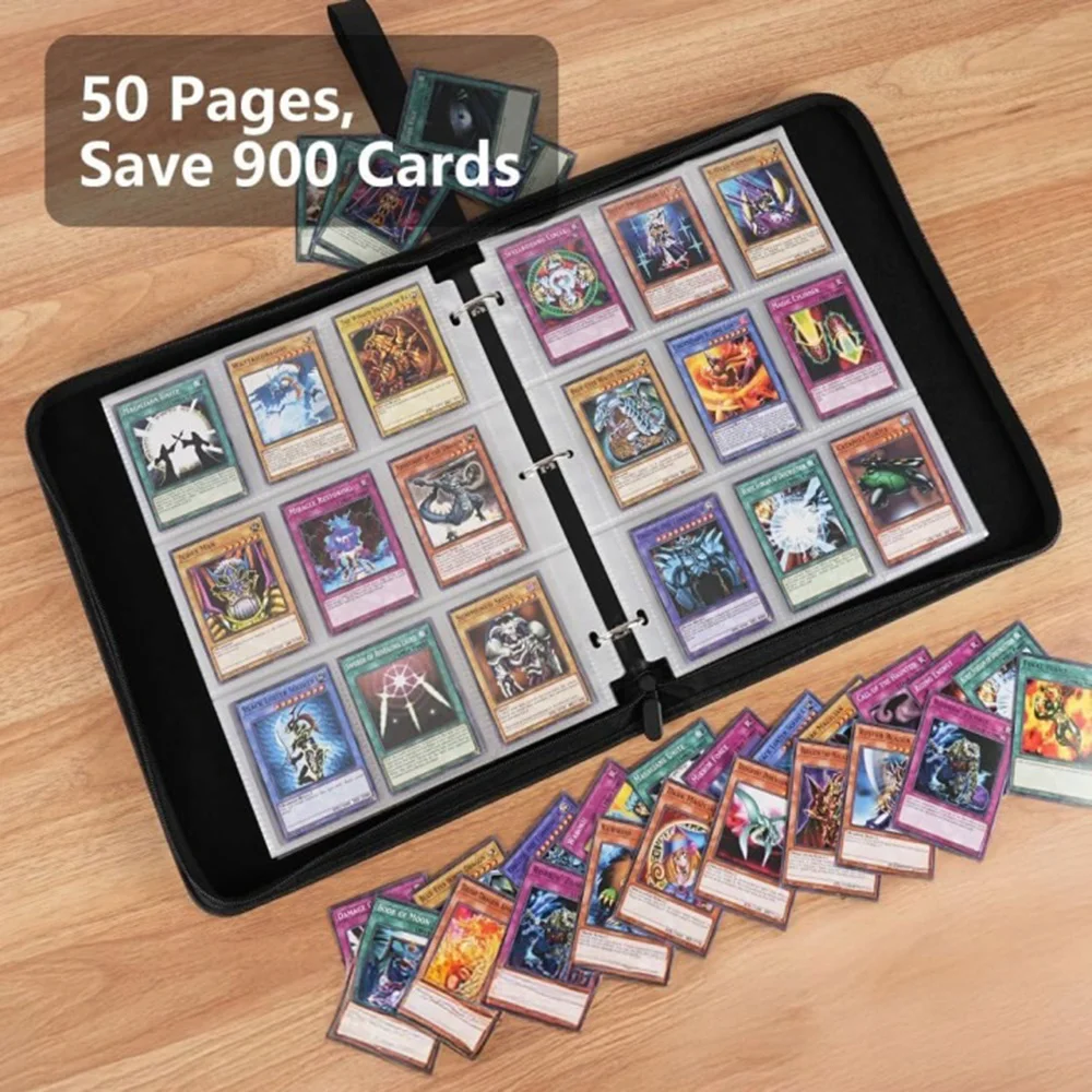 Album de cartes à 900 pochettes, étui à fermeture éclair de qualité supérieure pour cartes à collectionner, porte-cartes pour collectionneurs d'anime, peut être utilisé pour collectionner et organiser des cartes de jeu