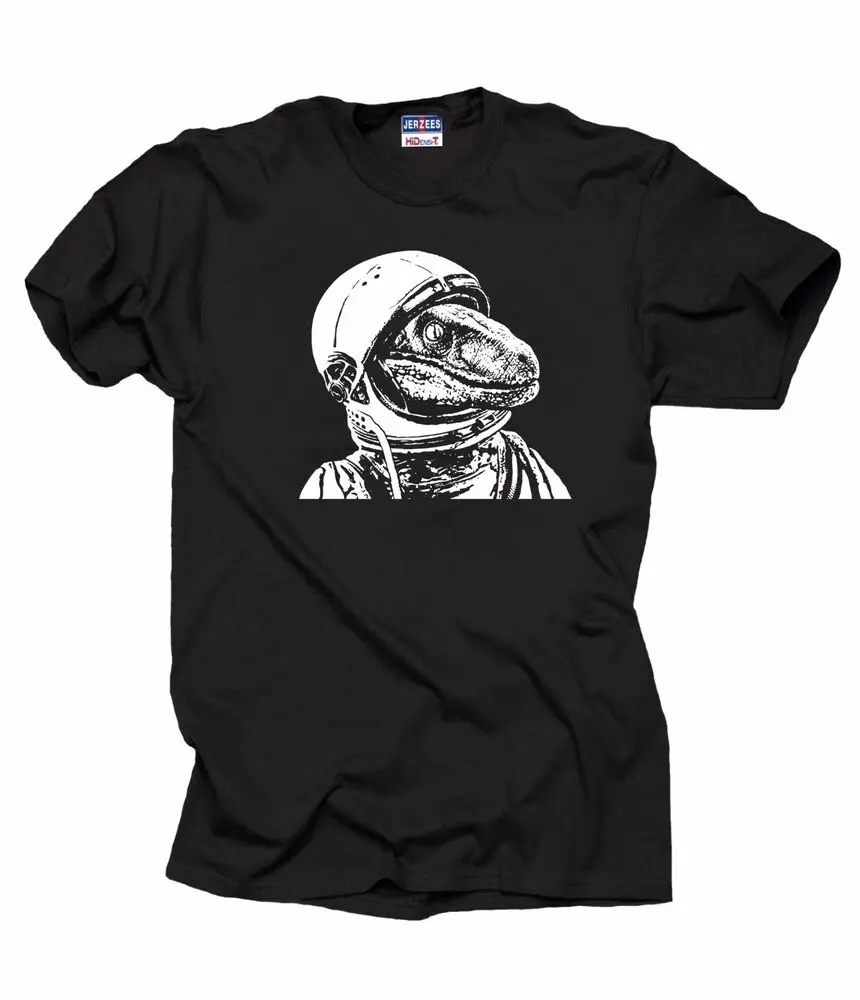 Velociraptor Astronaut Funny Dinosaur Tee Shirt Space  Raptor T-ShirtAnime Pattern Men and women 100% cottonAnime Graphic T