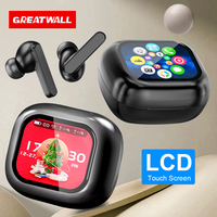 Original GREATWALL TWS Wireless Bluetooth Earphones Earbuds Smart LCD Touch Screen HiFi Stereo Sound Headphones HD Call With APP