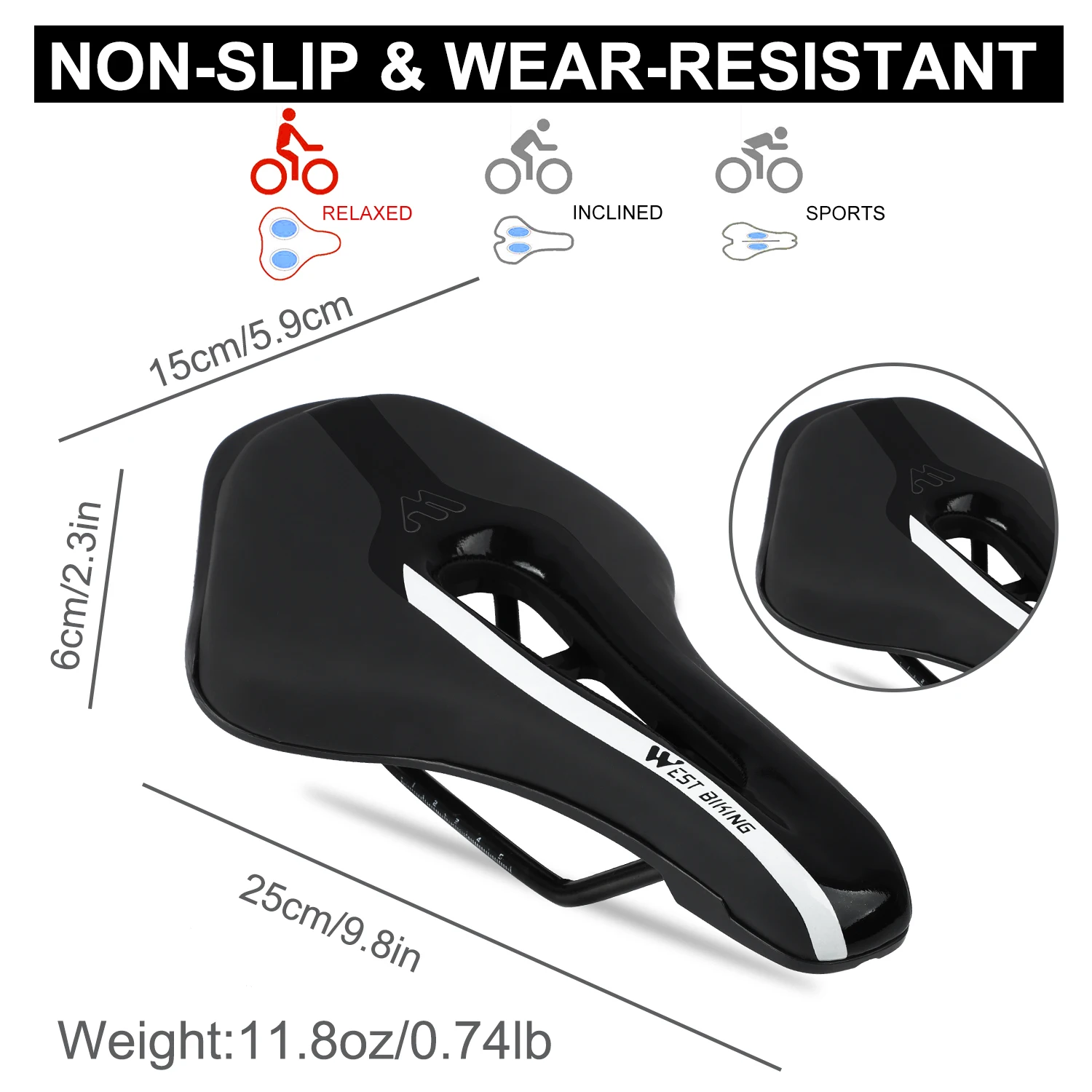 WEST BIKING Ultralight Road Bike Saddle Hollow Breathable Cycling Seat Comfortable Cushion Bicycle Racing Saddle MTB Riding Part