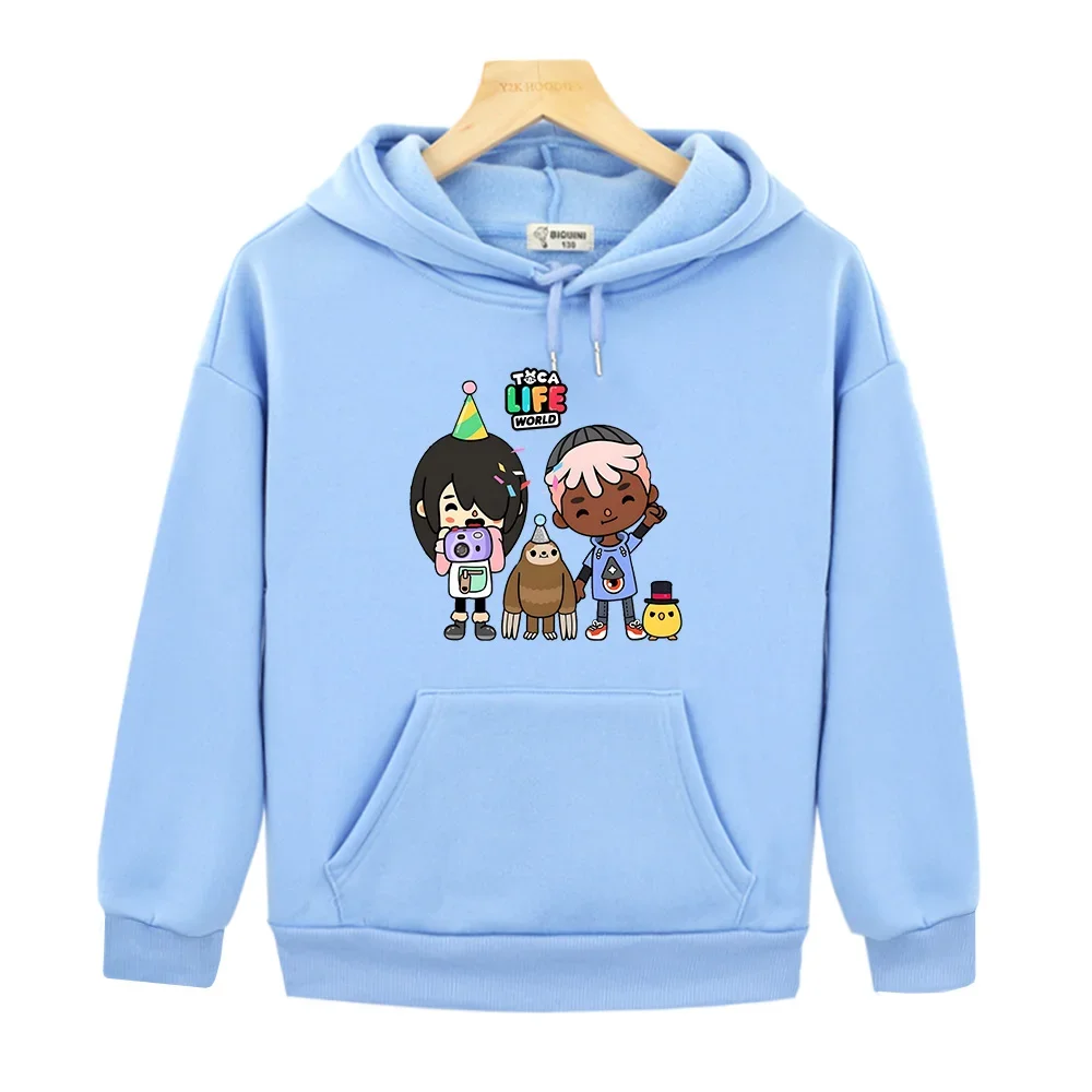 Toca Life World Hoodies Long Sleeve Cartoon Children Sweatshirt Boys and Girls Kawaii Pullovers Streetwear Autumn Warm Clothing