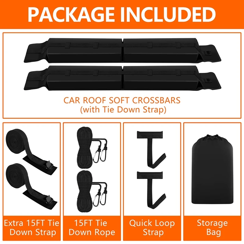 Car Soft Roof Rack Pads Luggage Carrier For Kayak Surfboard-SUP Canoe Kayak Accessories