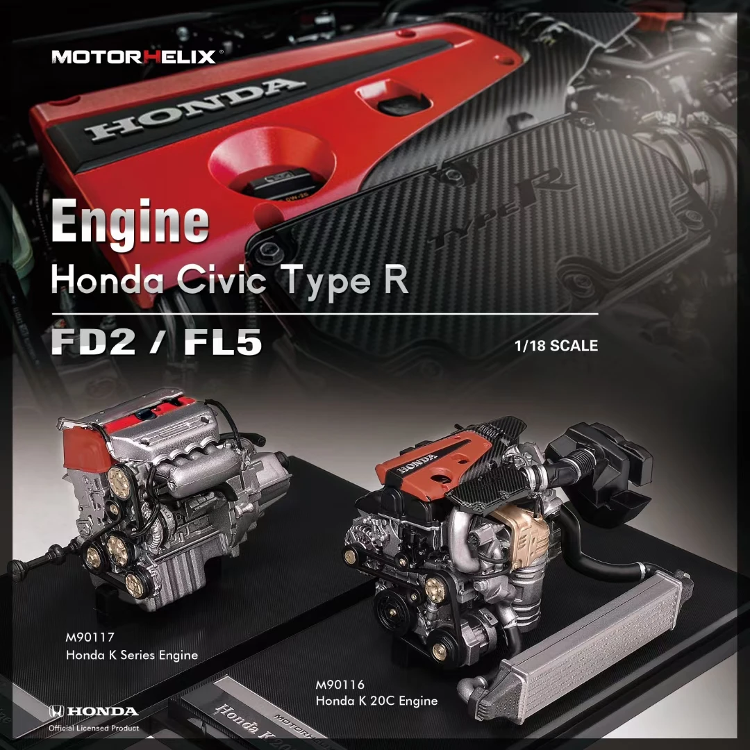 MOTORHELIX 1:18 engine Honda GTR FL5 FD2 Finished car model toy display gift