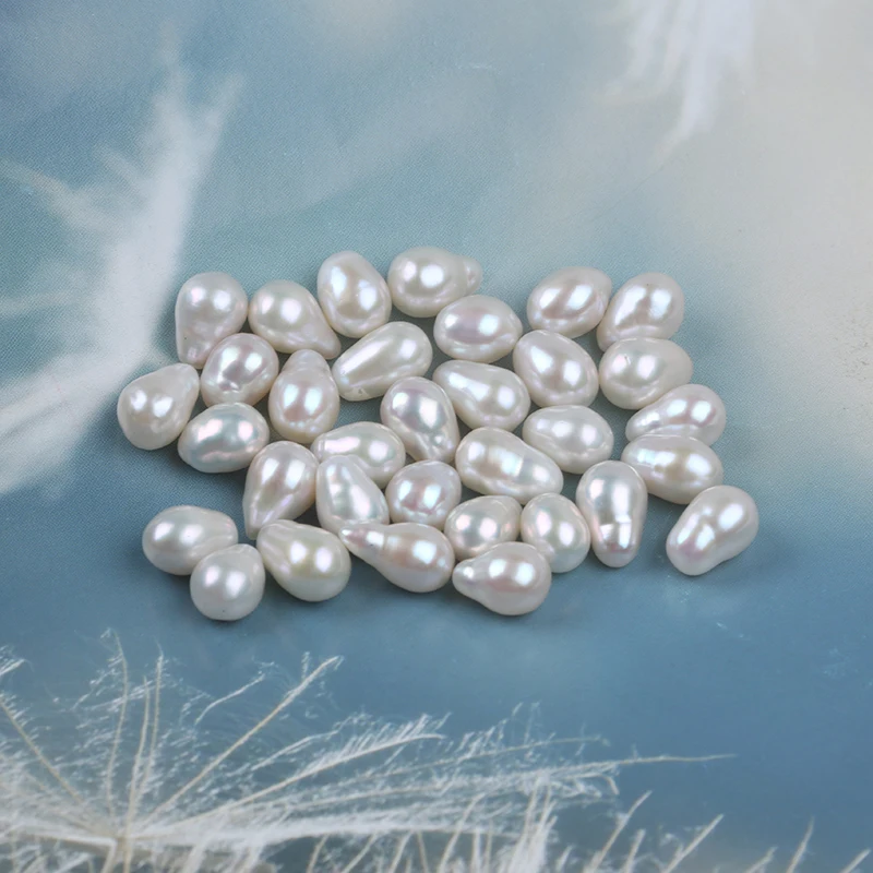 6-7mm  White Natural Edison  Pearls With Tail  Loose Freshwater Pearl Beads DIY Jewelry Bead Accessories