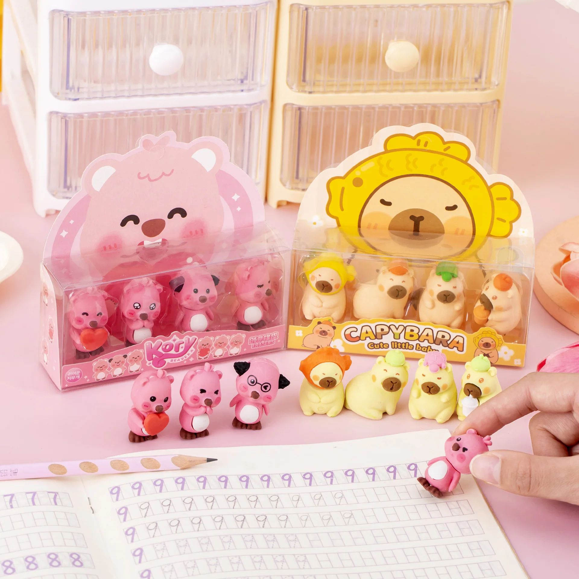 4 шт./коробка, детский ластик-пазл