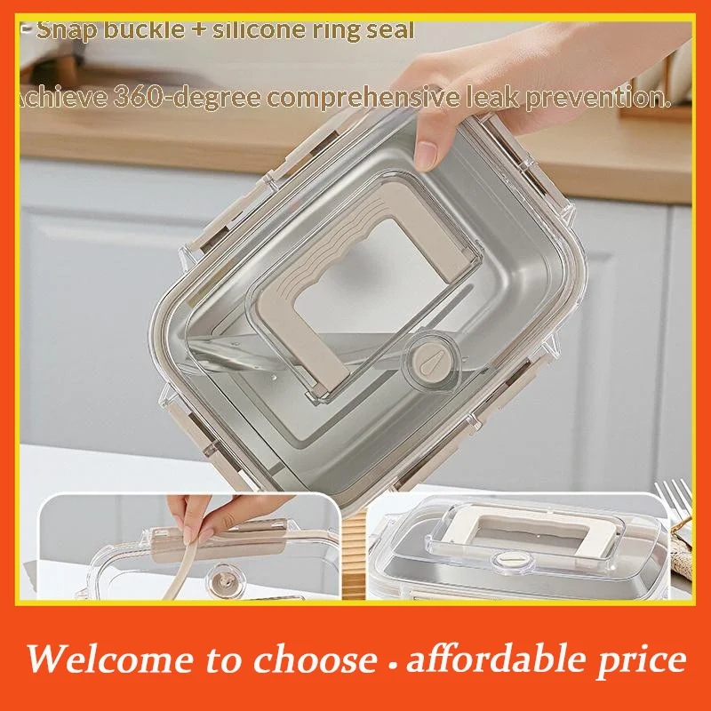 **Leakproof Stainless Steel Bento Box Large Capacity Microwave Safe Portable Lunch Box Food Storage Container'