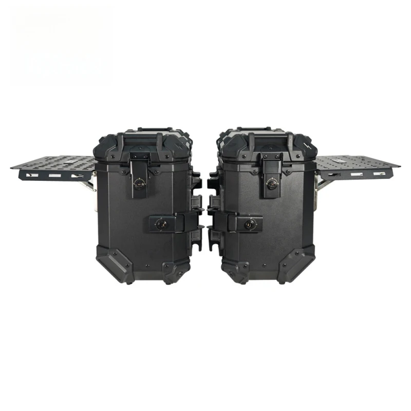 Factory Direct 36L Black Motorcycle Tail Boxes with Lock and Folding Plate